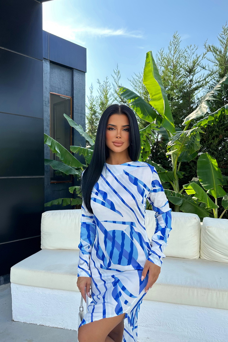 Beyaz Sırt Detay Elbise ATE4292 - EYYO