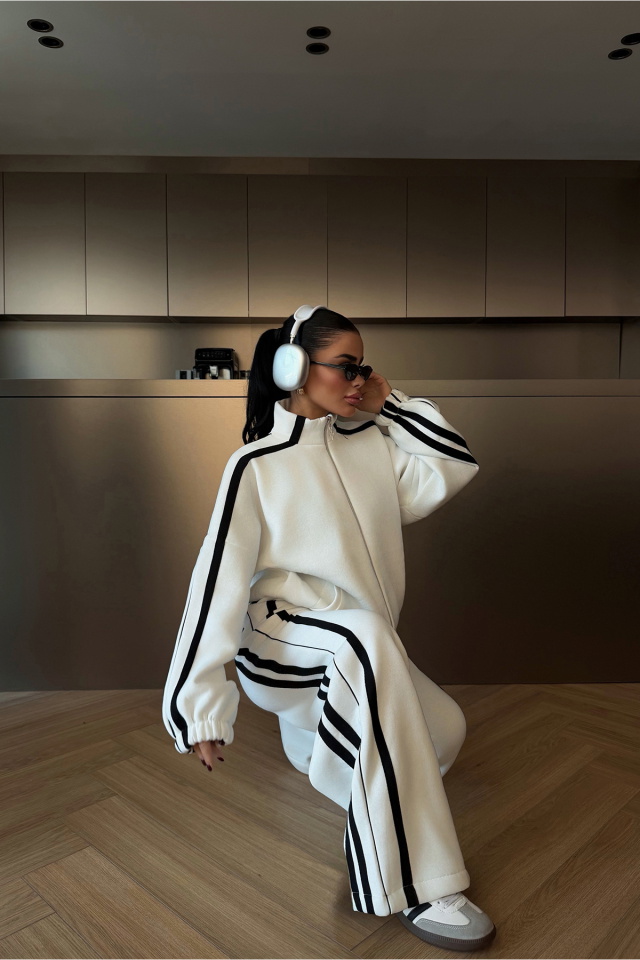 Siyah Şeritli Eşofman Takımı ATE-3998 - 2