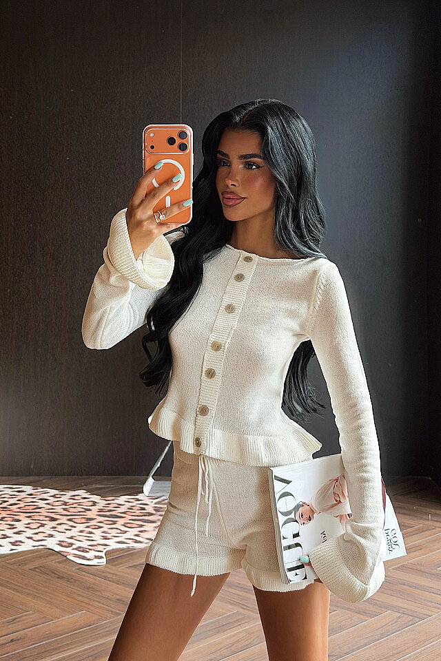 Beyaz Soft Knit Takım -
