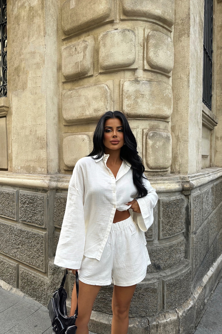 Beyaz Şortlu Takım ATE8712 - EYYO