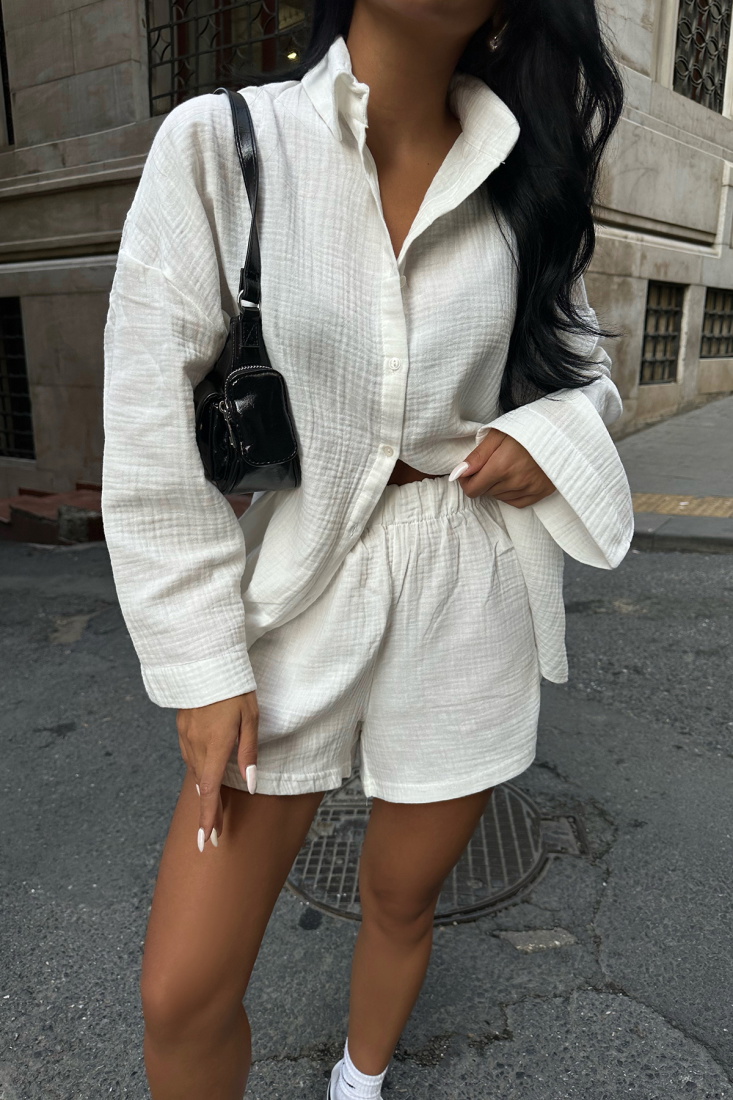 Beyaz Şortlu Takım ATE8712 - EYYO