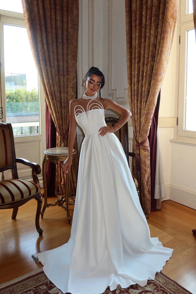 Beyaz Alivia Uzun Abiye ATE-3273 - 4
