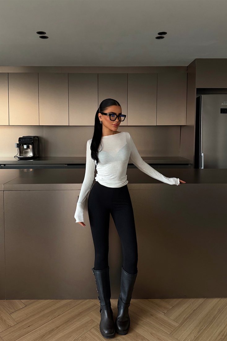 Beyaz Intims transparan body ATE-4548 - EYYO