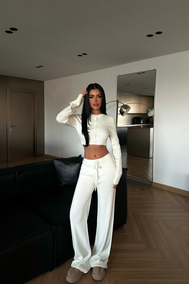 Beyaz Nagina triko takım ATE-4403 - 1