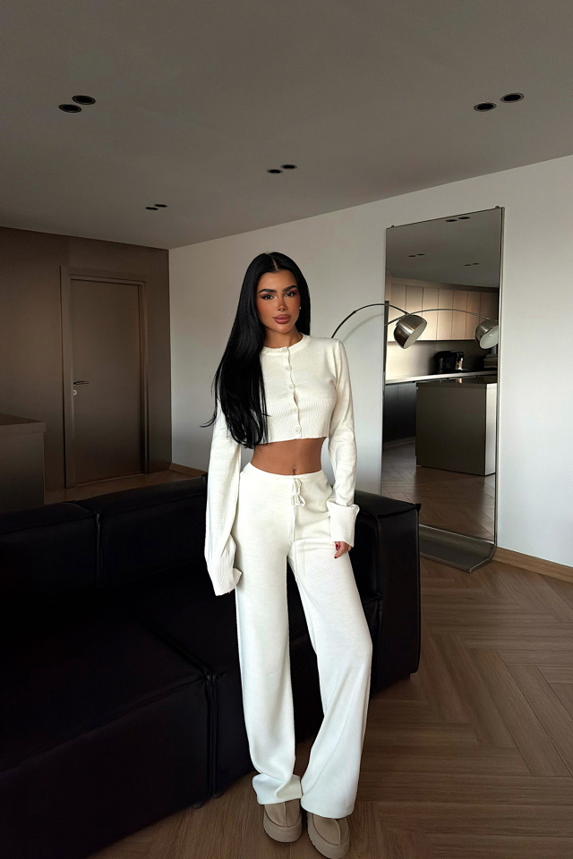 Beyaz Nagina triko takım ATE-4403 - 2