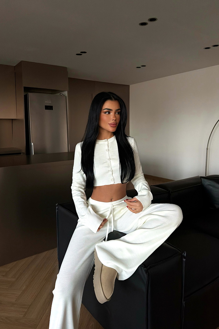 Beyaz Nagina triko takım ATE-4403 - EYYO