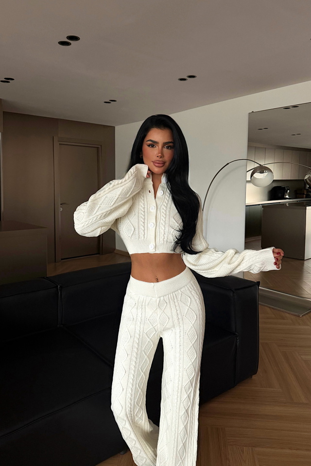 Beyaz Mangan Triko Takım ATE-4408 - 2