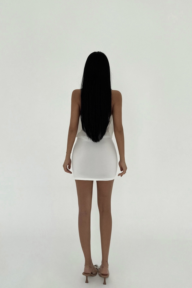 Beyaz Mollie Mini Elbise ATE-2599 - 4