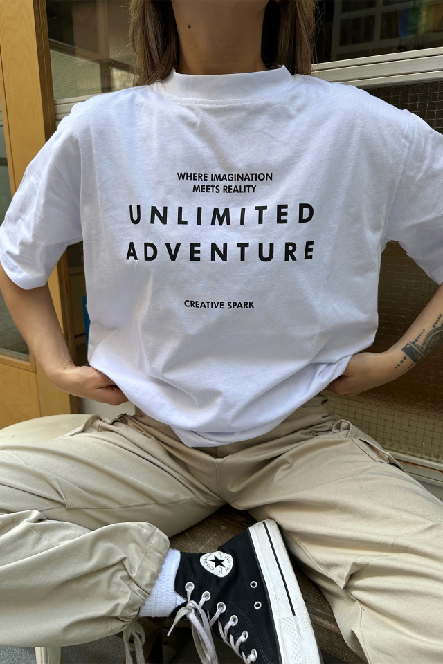 Beyaz Unlımıted Adventure Yazılı Tişört ATE6075 - 2