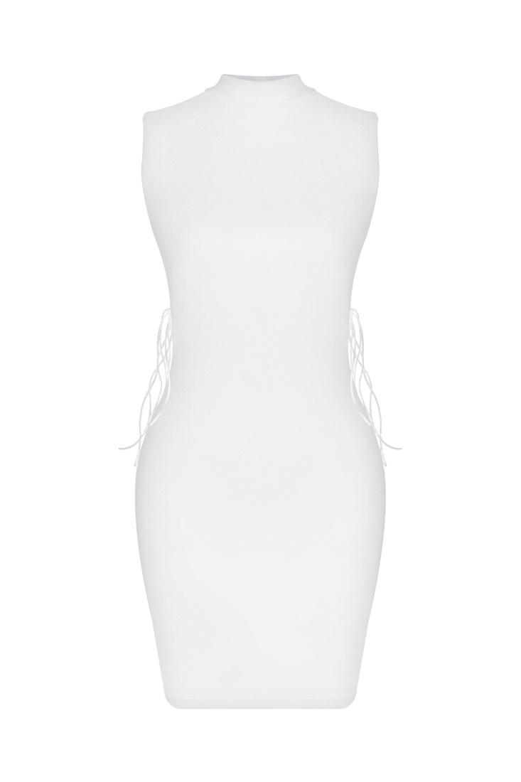 Beyaz Yanları Bağlama Nolita Elbise ATE210 - EYYO