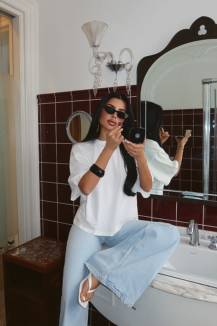 Beyaz Yengeç Baskılı Tişört ATE-5267 - EYYO