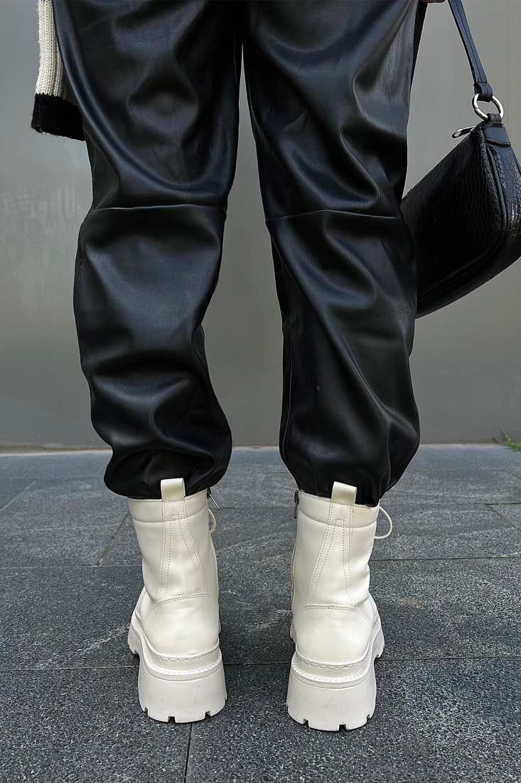 Beyaz Yüksek Taban Fermuarlı Bot ATE2946 - EYYO