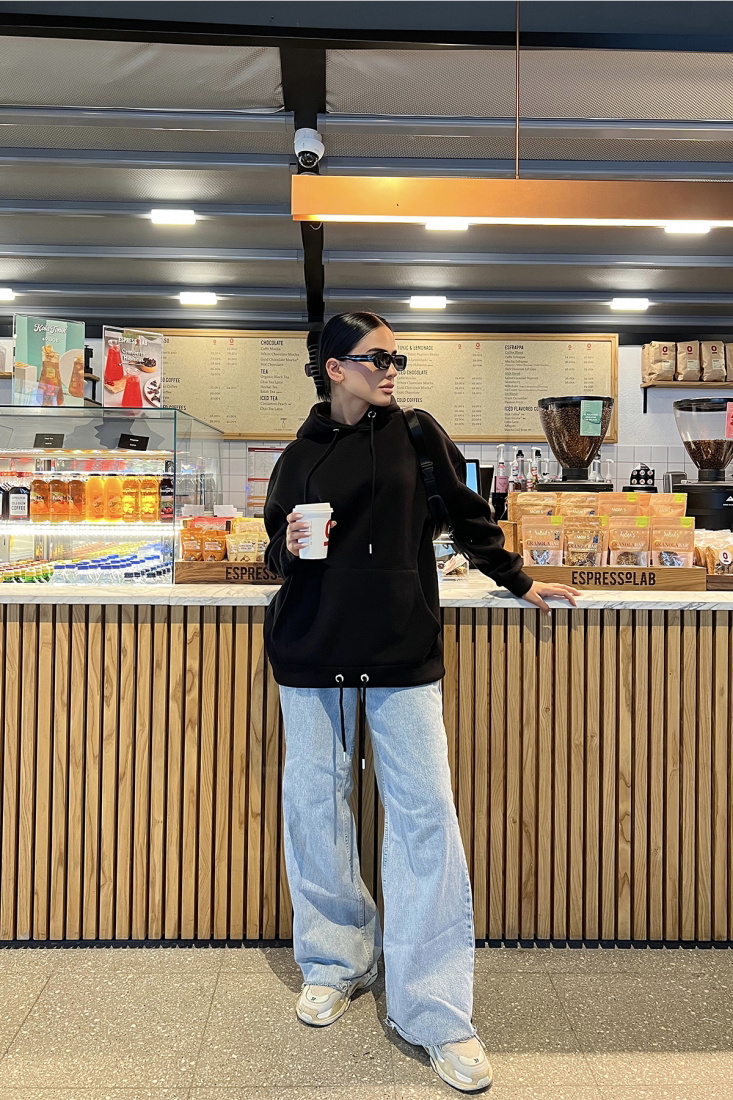 Black Basic Hooded Sweat ATE1975 - KTN