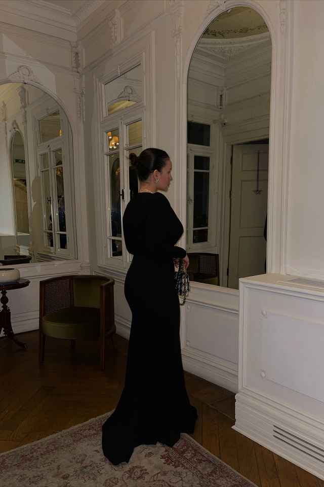 Black Deep Slit Long Dress ATE3014 - 13