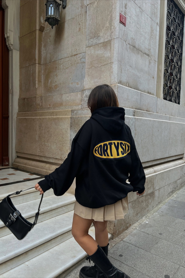 Black Hooded Oversize Sweat ATE2253 - 5