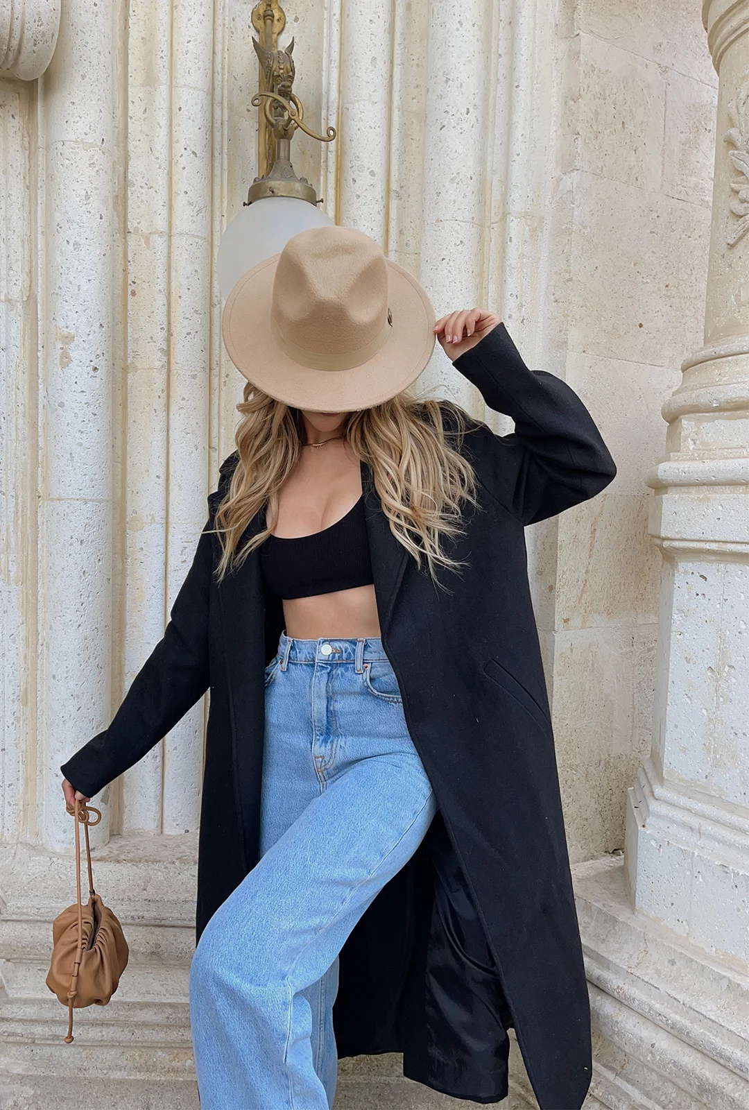 Black Kasha Coat ATE1892 - EYYO TOPTAN