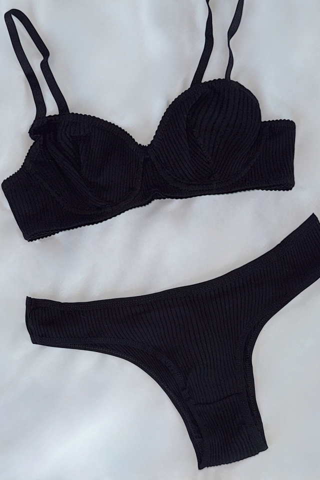 Black Knitted Underwear ATE-2876 - 1