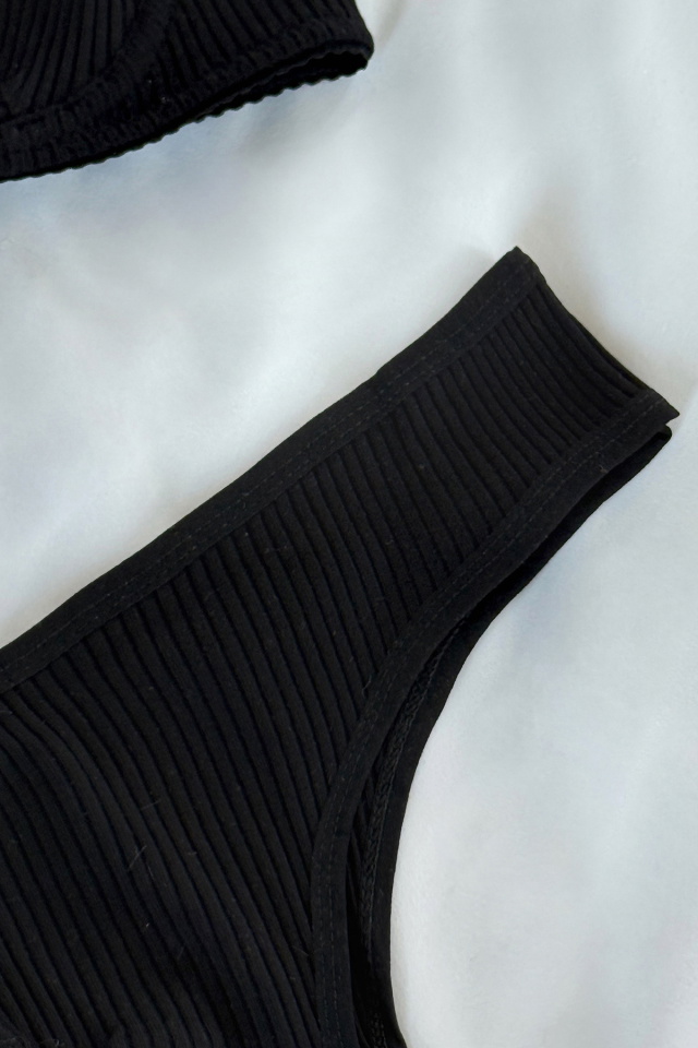 Black Knitted Underwear ATE-2876 - 2
