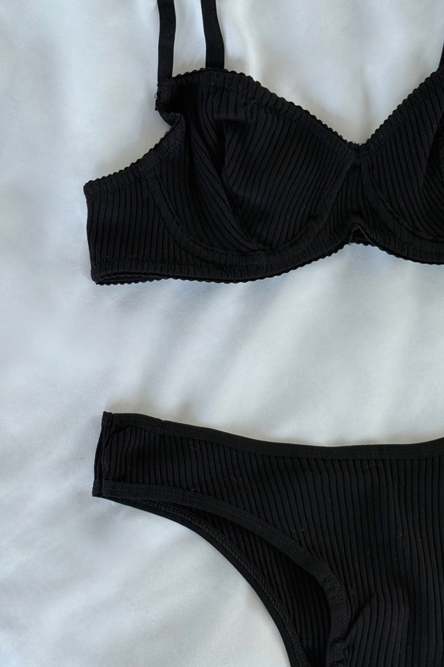 Black Knitted Underwear ATE-2876 - 3