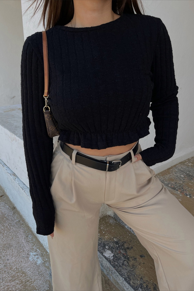 Black Knitwear Sweater ATE2040 - 2