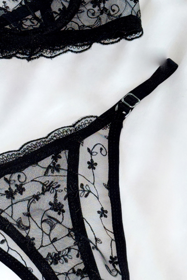 Black Lace Detail Underwear ATE-2875 - 3