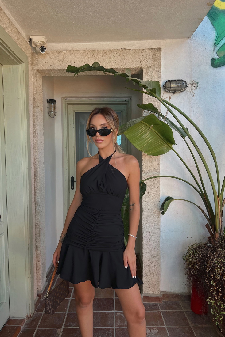 Black Laced Mini Dress ATE1829 - SEVENDAY