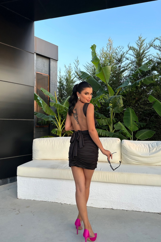 Black Laced Mini Dress ATE1835 - 5