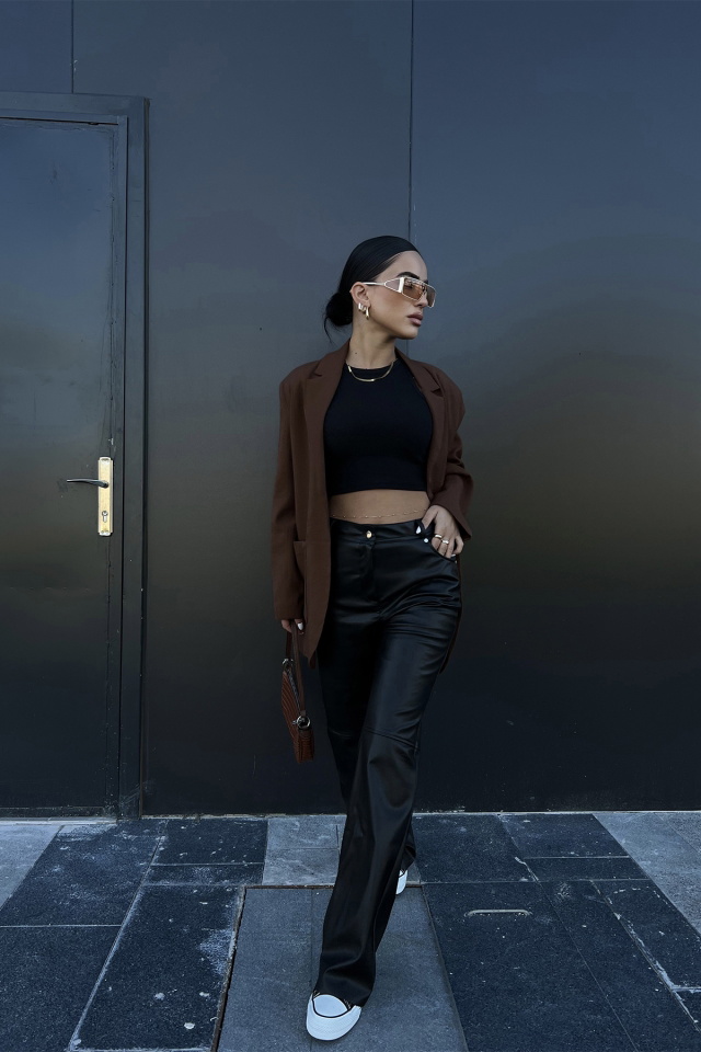 Black Leather Pants ATE2180 - 2
