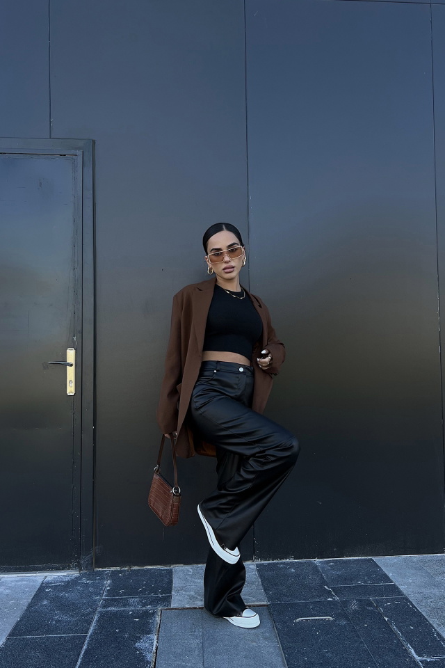 Black Leather Pants ATE2180 - 4
