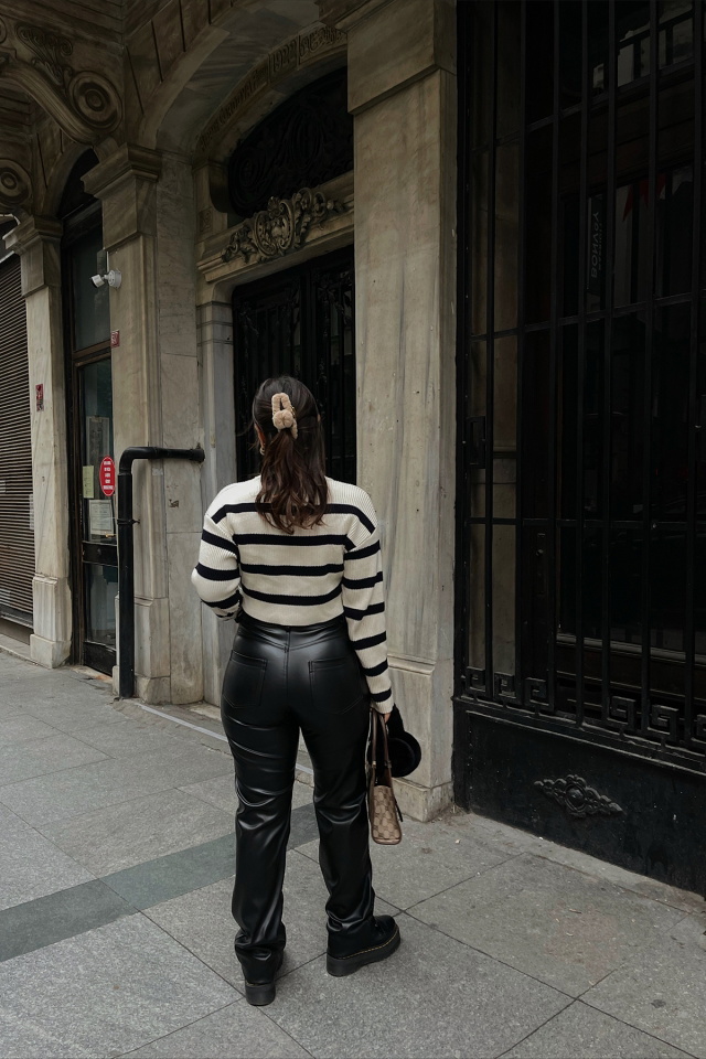 Black Leather Pants ATE2928 - 3