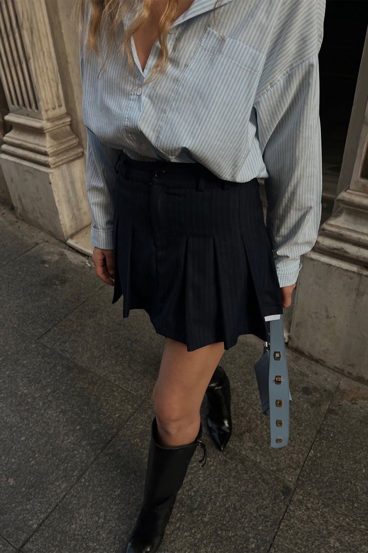 Black Lined Skirt ATE2435 - EYYO