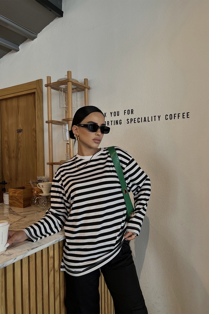 Black Lined Sweat ATE2109 - Roserya