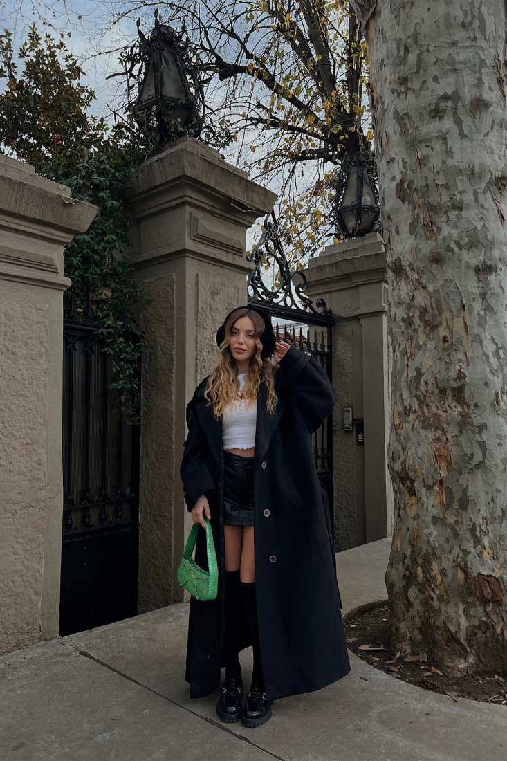 Black Oversize Cache Coat ATE2913 - EYYO