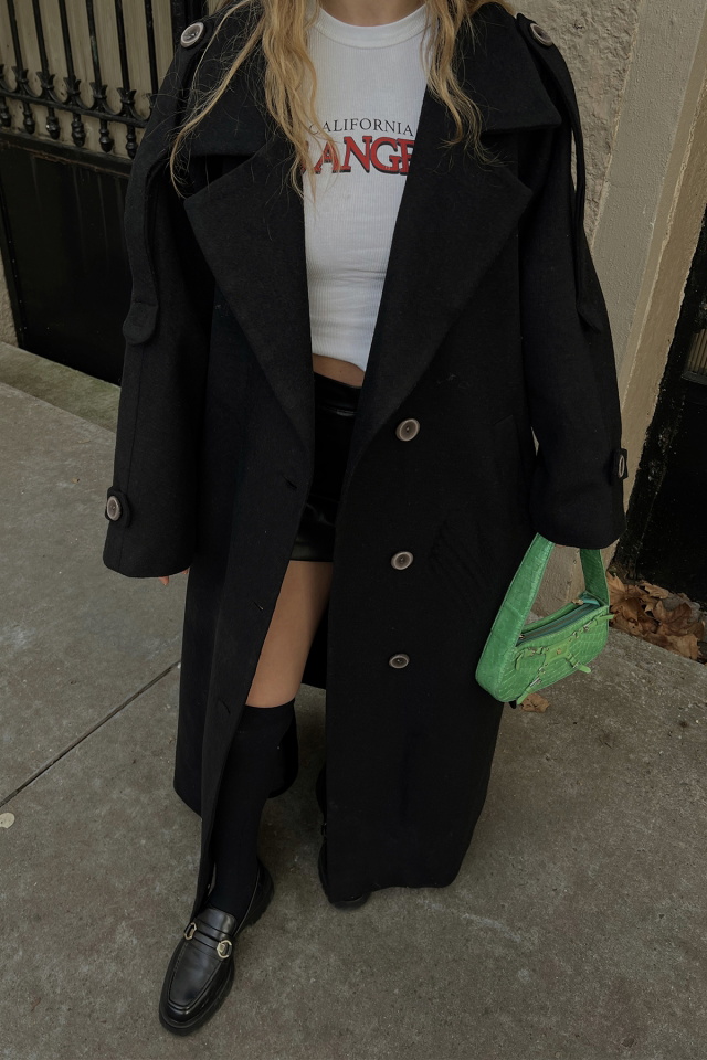 Black Oversize Cache Coat ATE2913 - 4
