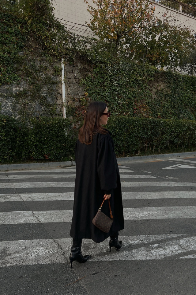 Black Oversize Cachet Coat ATE2499 - 4