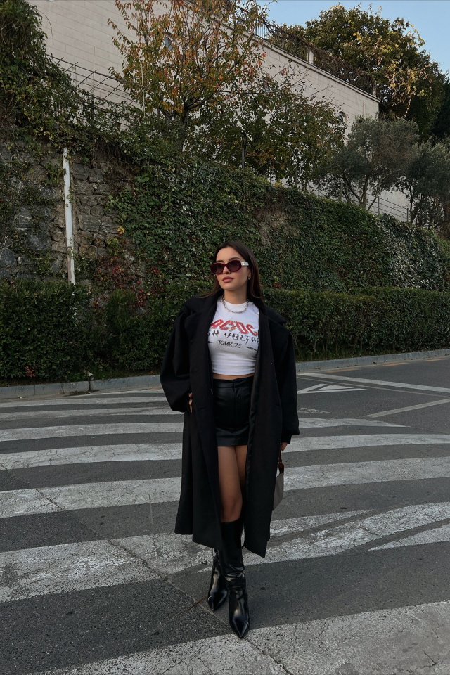 Black Oversize Cachet Coat ATE2499 - 3