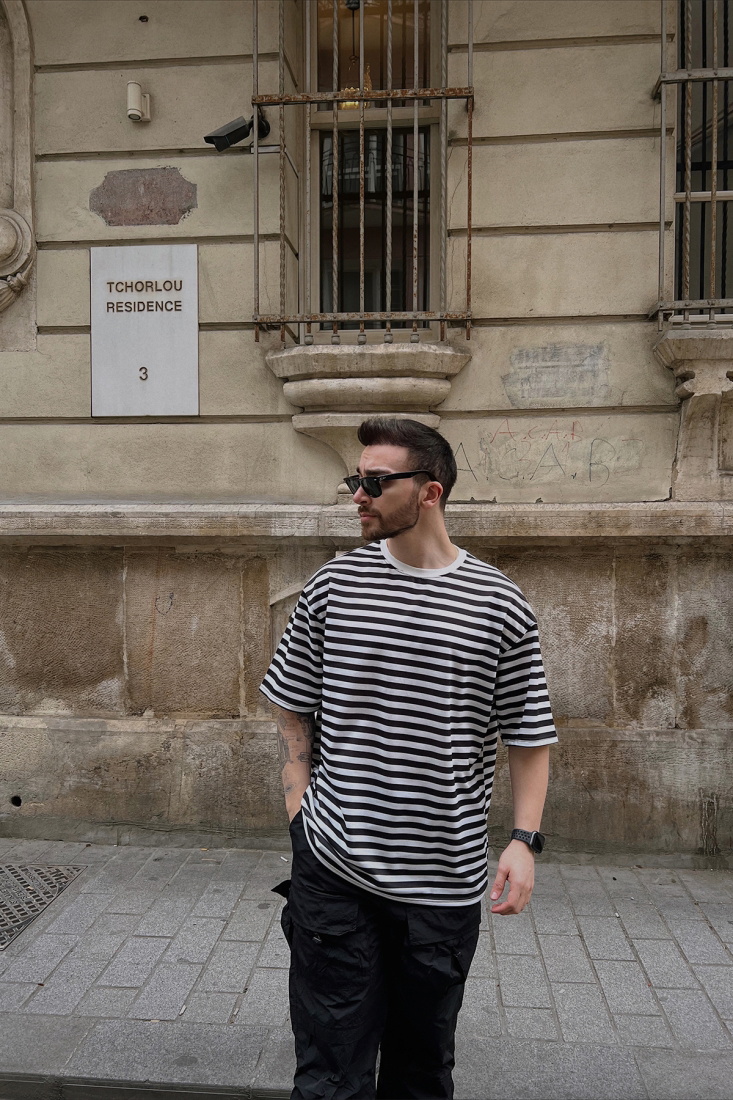 Black Oversize Tshirt ATE5264 - CHİLA