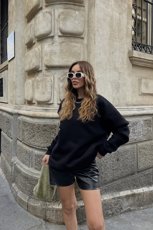 Black Printed Back Sweat ATE2320 - 4