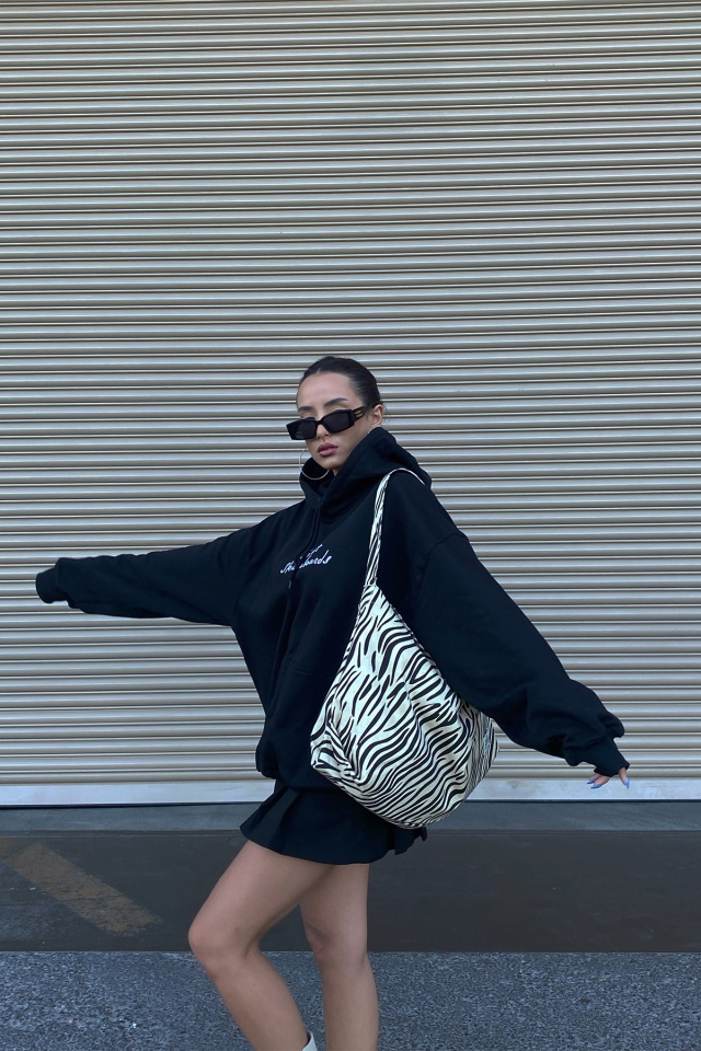 Black Printed Hooded Sweat ATE2215 - 4