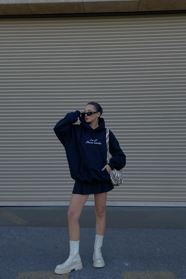 Black Printed Hooded Sweat ATE2215 - 5
