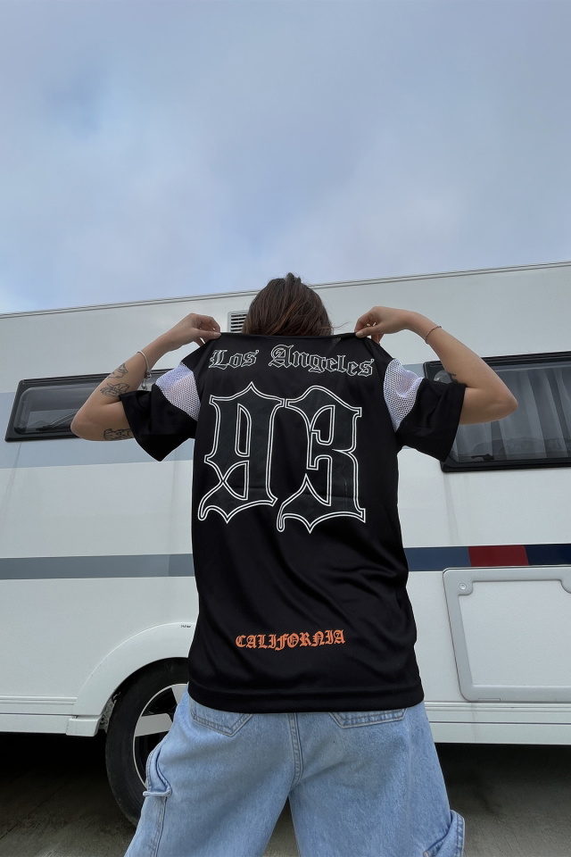 Black Printed Oversize Tshirt ATE6681 - 6