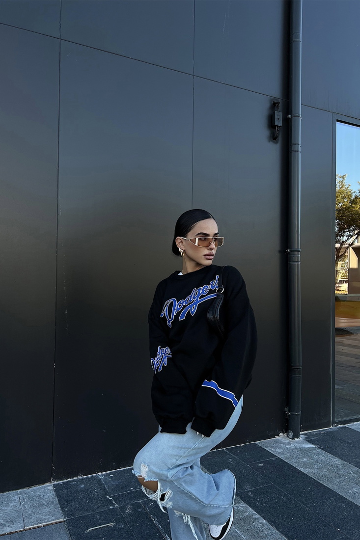 Black Printed Sweat ATE2187 - EYYO