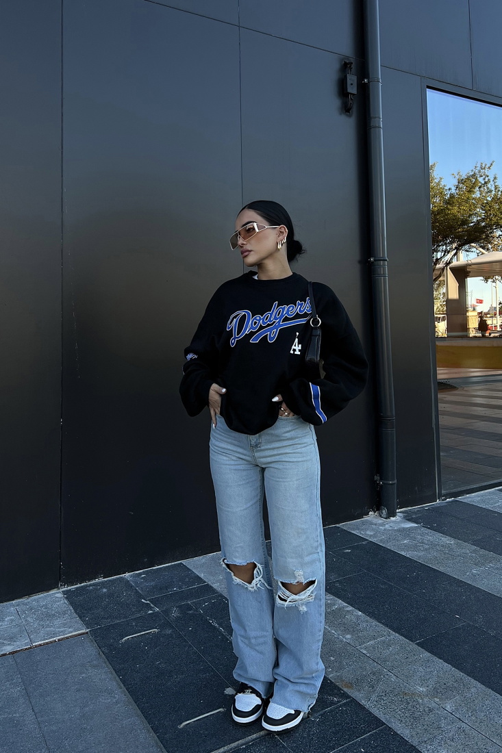 Black Printed Sweat ATE2187 - EYYO