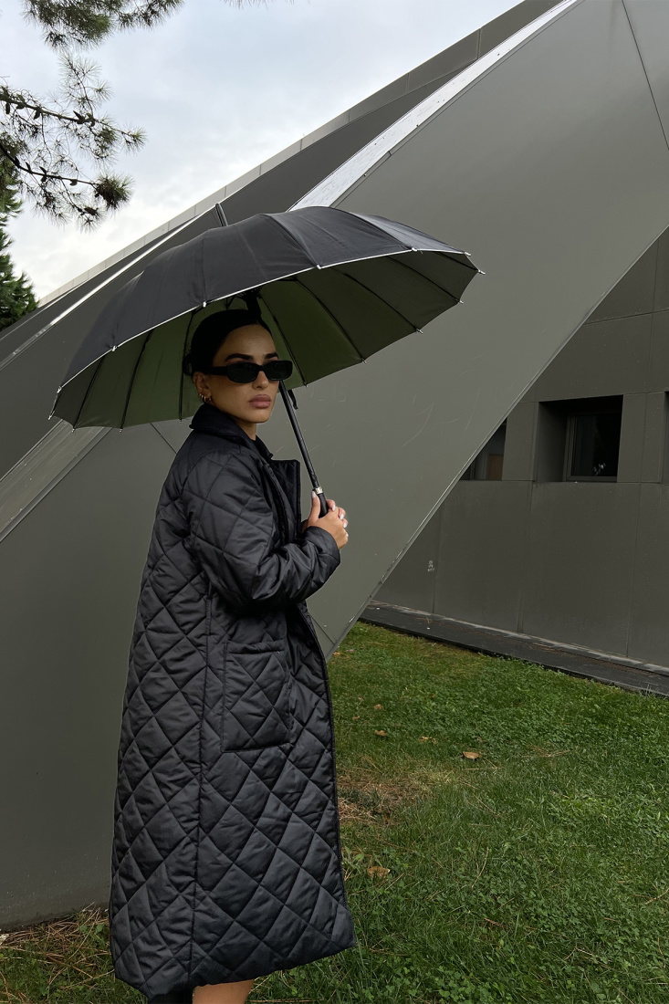 Black Quilted Coat ATE2075 - KTN