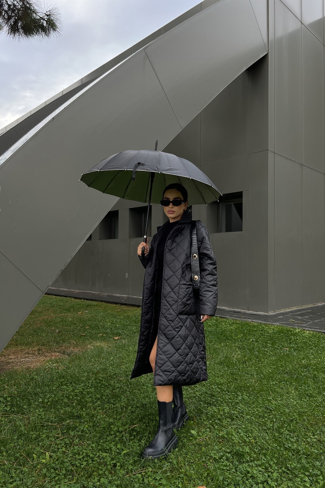Black Quilted Coat ATE2075 - 2