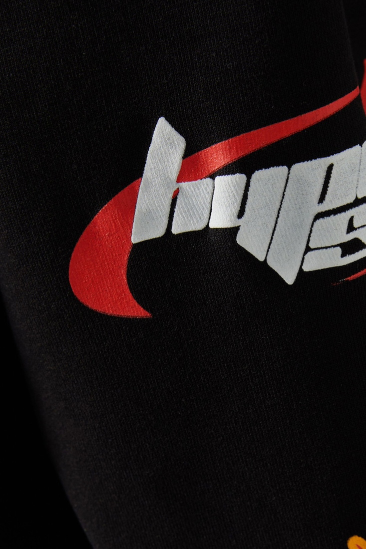 Black Racing Printed Sweatshirt ATE2162 - EYYO