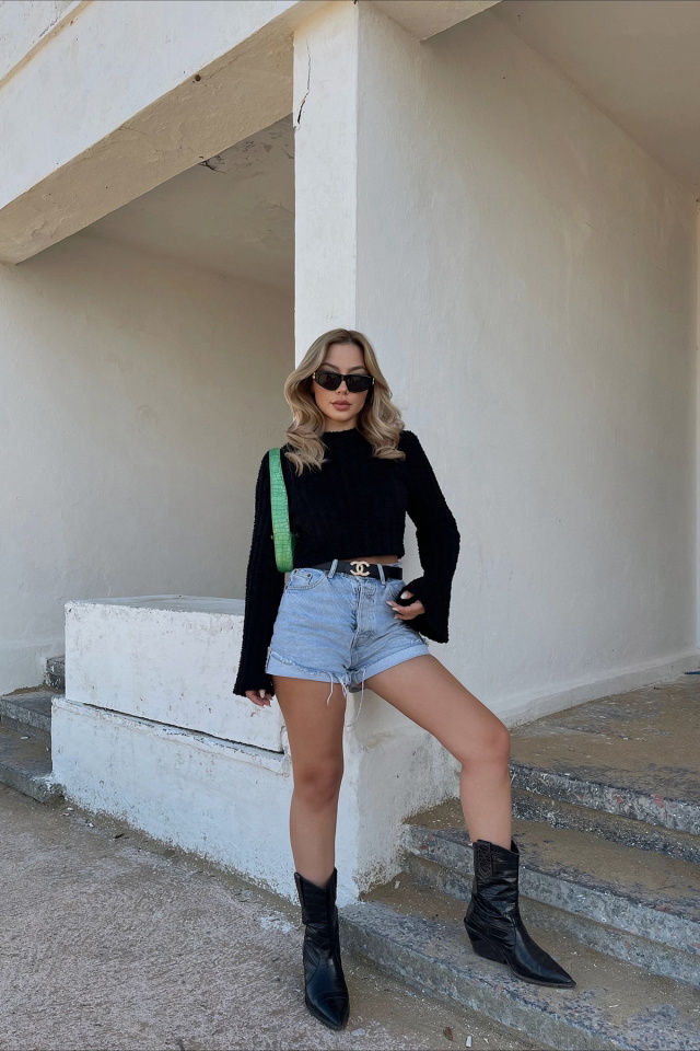Black Ribbed Sweater ATE2000 - 3