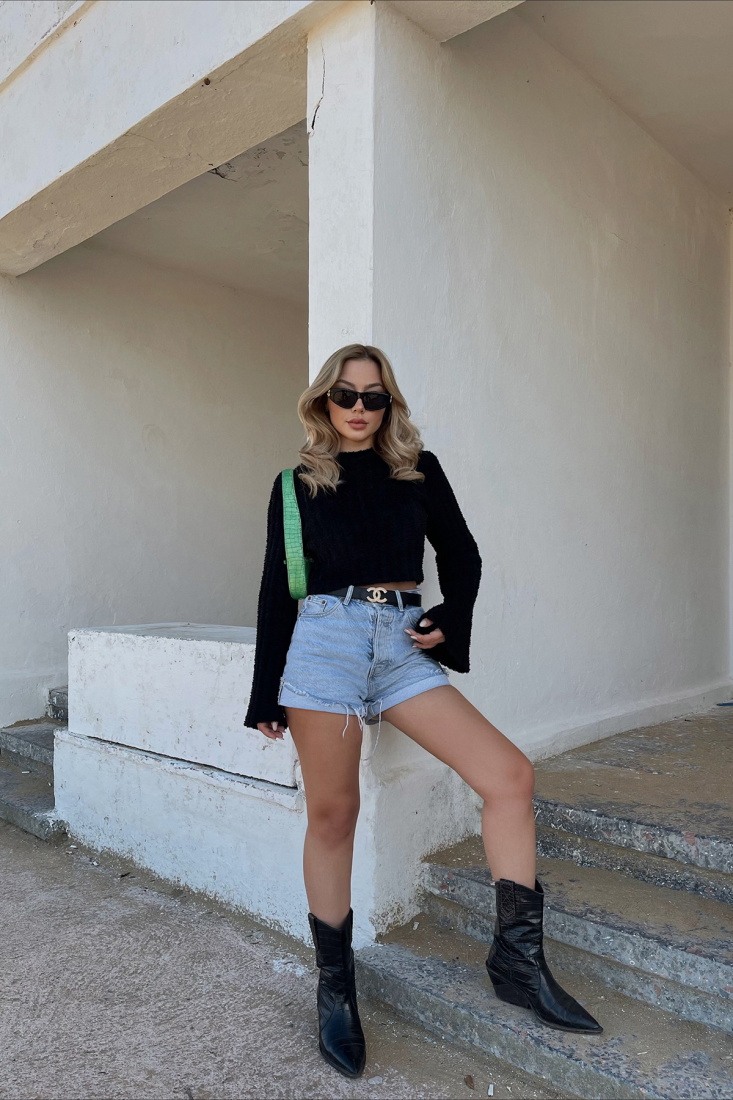 Black Ribbed Sweater ATE2000 - DEPPOT