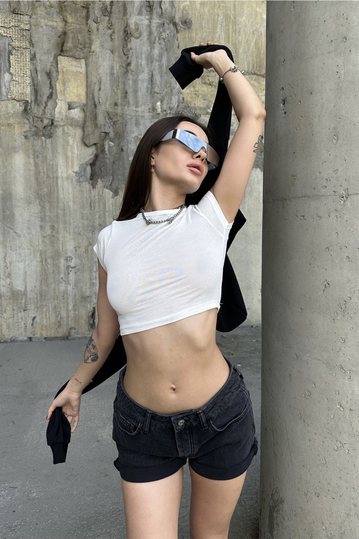 Black Rupture Jean Shorts ATE7164 - EYYO