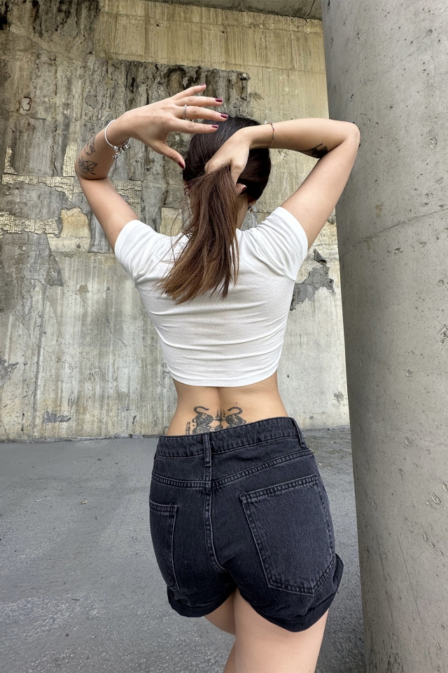Black Rupture Jean Shorts ATE7164 - 4